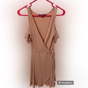 Blush cut out shoulder dress